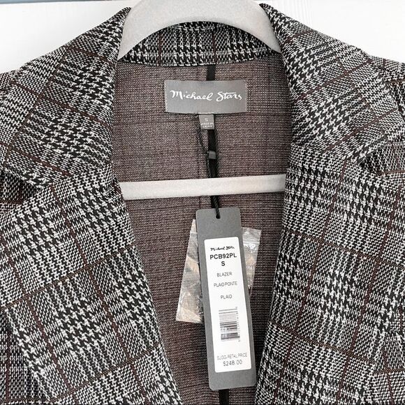 NWT Michael Stars | Plaid Blazer Small - Picture 4 of 7